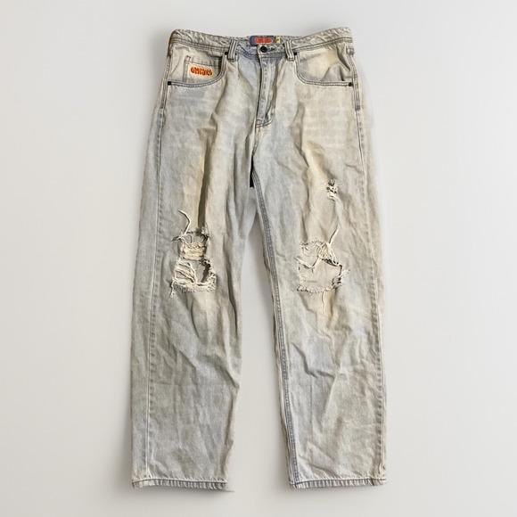 Empyre Baggy Jeans‎ Mens 32x29 Blue Light Wash Relaxed Loose Skater 90s Y2K Vtg - Picture 1 of 9